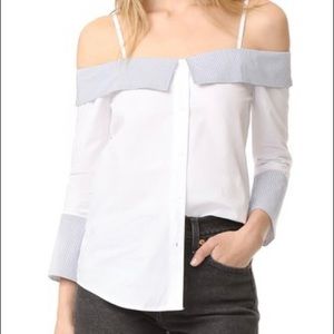 NWT English Factory off shoulder button down